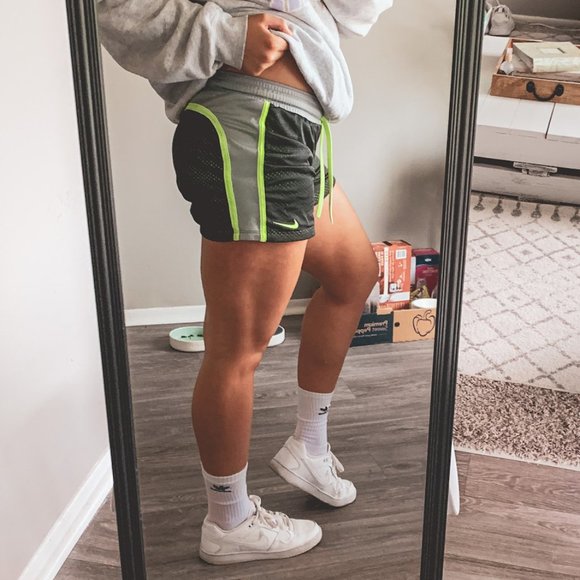 Nike Neon Yellow Green Mesh DriFit Sports Shorts - Picture 1 of 6